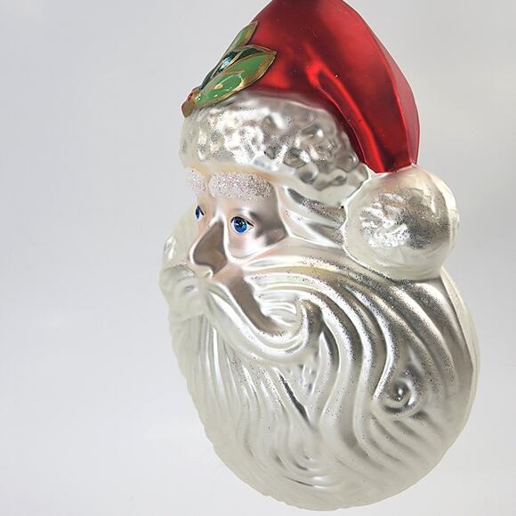 Kurt Adler Santa Heart Shape Beard Christmas Ornament - Picture 3 of 5